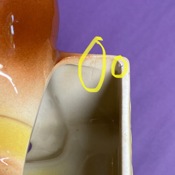 MidCentury 1950’s Dachshund Kitschy Ceramic Dresser Caddy Trinket Planter - Picture 8 of 9